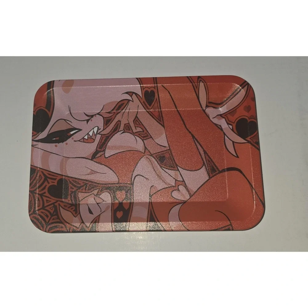 Angel Dust Small Metal Rolling Tray 7x5 Hazbin Hotel Utility Tin Valet Tray‎ NEW